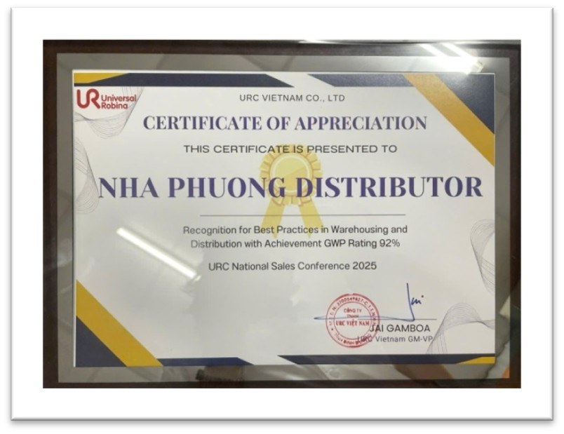 URC Việt Nam - Certificate of Appreciation 2025