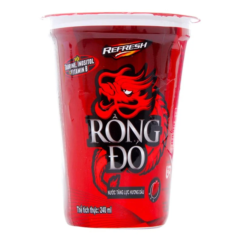 Nước tăng lực Rồng Đỏ hương dâu ly 240 ml